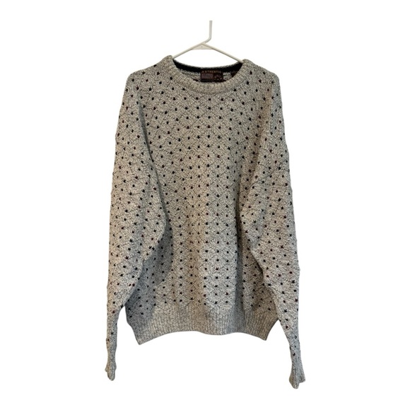 AUTHENTIC ISSU Other - Authentic Vintage ISSU Knit Sweater USA Made GrayMulticolor Dot Pattern Men’s XL